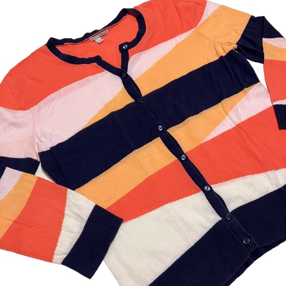 Halogen Lightweight Striped Cardigan Sweater - Picture 2 of 6